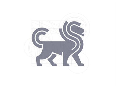 Lion Grid* animal branding design geometry grid icon identity illustration line lion logo mark