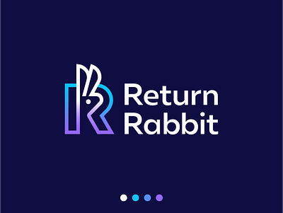 Return Rabbit Logo concept animal branding design ears eye geometry gradient icon illustration line logo mark modern negativespace r rabbit return