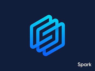 Spark logo | app logotype branding gradient geometry design icon line app s mark logo spark