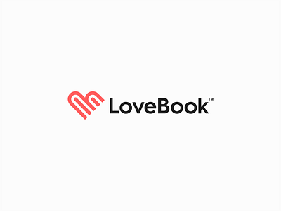 LoveBook | Logo Design book branding creative design geometry heart icon library logo love lovebook mark page paper symbol web wordmark