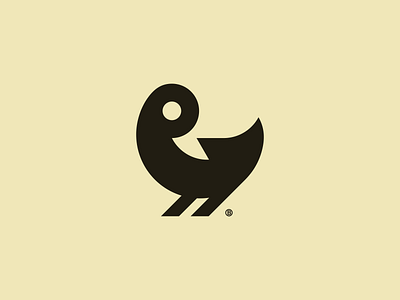 Duckling mark animal bird design duck geometry icon line logo mark minimal minimalism negative