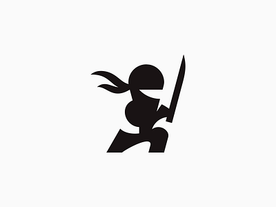 Ninja design illustration logo mark ninja sword vector work