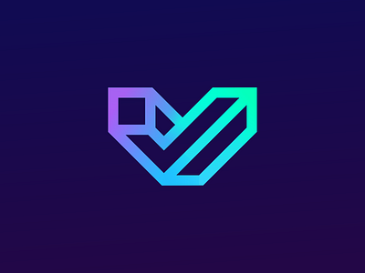 V / mark 2d abstract logo mark minimal v vector