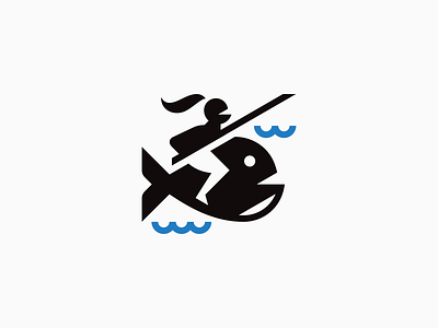 Fish knight / mark 2d fish illustration knight logo mark sea vector water