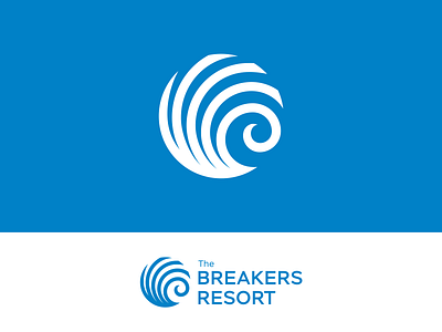 The Breakers Resort 2d design geometry icon identity logo mark minimalism resort sea water wave