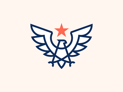 Eagle Mark 2d america animal arrows badge crest logo eagle geometry hawk line logo mark modern star usa