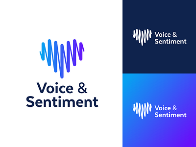 Voice & Sentiment heart icon logo mark minimalism sentiment vector voice