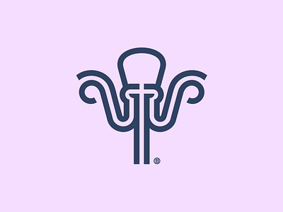 Octopus mark animal design geometry icon illustration line logo mark ocean octopus sea squid
