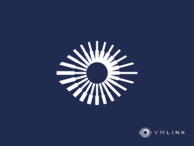 VMlink design eye geometry icon link logo mark minimalism technology vector