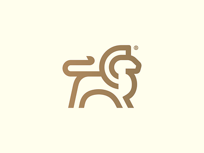 Lion mark 2d animal design icon illustration jungle line lion logo logotype mark minimal yellow