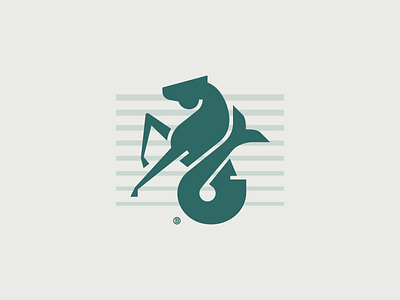 Seahorse mark animal design geometry horse icon illustration line logo mark minimal minimalism modern sea seahorse