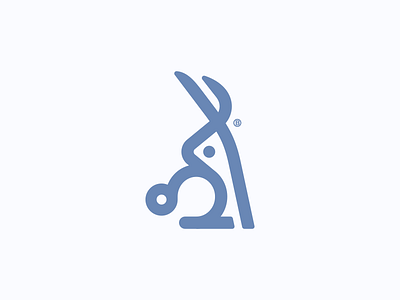 Rabbit logo abstract animal blue design geometry icon illustration line logo logotype mark minimal minimalism rabbit