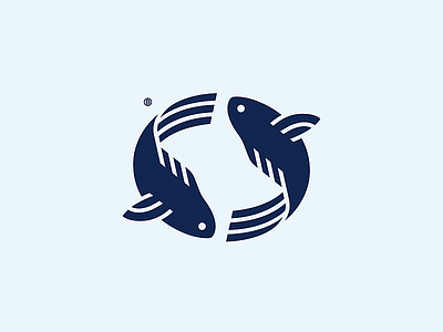 Fish mark animal design fish food geometry icon illustration logo logotype mark minimalism sea water