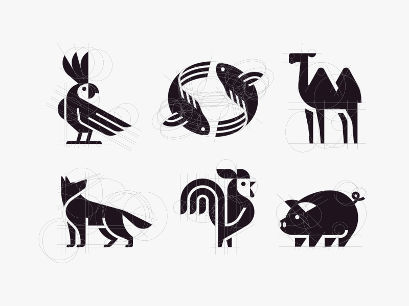 Geometric animals by Vadim Korotkov Logo Design on Dribbble