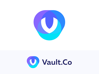 Vault.co circle co colors design geometry icon illustration logo mark minimal minimalism shield v vault