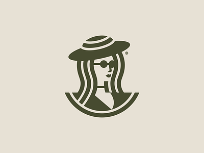 Woman mark clothes design geometry glasses hat icon illustration line logo mark vector woman