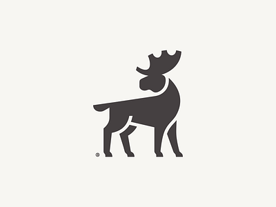 Moose 2d animal design geometry icon illustration line logo mark minimal minimalism moose tree vector