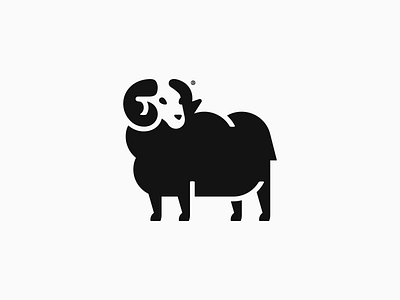 Black Sheep mark animal black branding design geometry illustration line logo logotype mark ram sheep