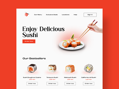 Zuushi Restaurant Landing Page branding figma ui uiux ux