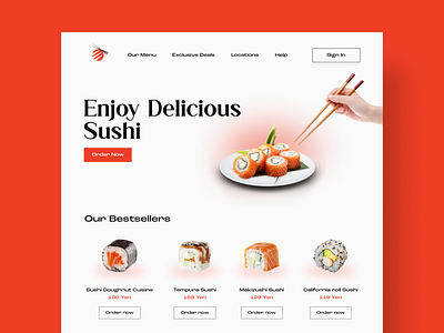 Zuushi  Restaurant Landing Page