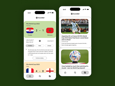 Football Score App Design