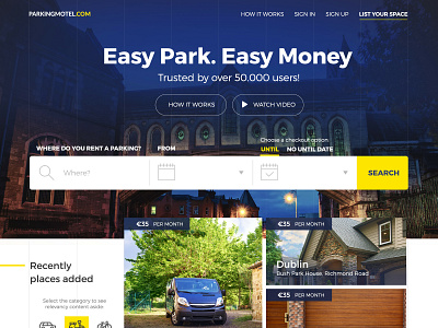 Parking website proposal car design digital purple uidesign user inteface ux webdesign yellow