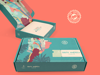 Coffee Sampler Packaging Design box coffee design gift box graphic design packaging sampler south america tropical