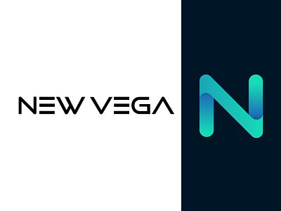 New Vega Logo blue clean design gradient green logo minimal modern