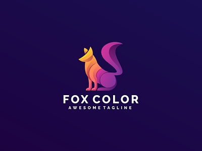 Fox Mascot Gradient Colorful Logo