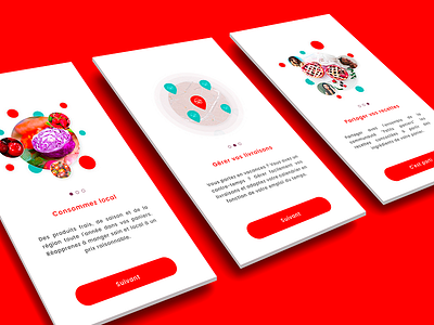 Onboarding | App Petits Paniers application design food app interface ios mobile onboarding ui ux