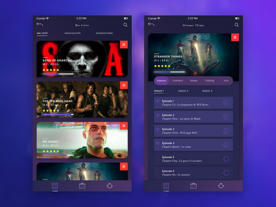 App TV Shows application mobile ios list mobile tv show ui ux visual interface