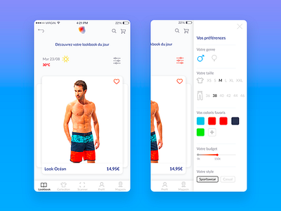 Geolocation-based shopping App - Lookbook application geolocation ios lookbook mobile application shopping ui ux visual interface