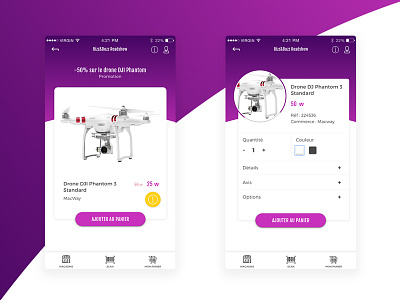 Push Notifications & Product Card | App mobile Digital Retail connected store ios mobile application product card push notification ui ux visual interface