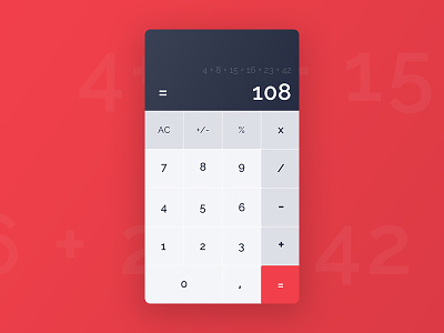 Daily Ui #004 - Calculator calculator daily ui design ios mobile red ui ux
