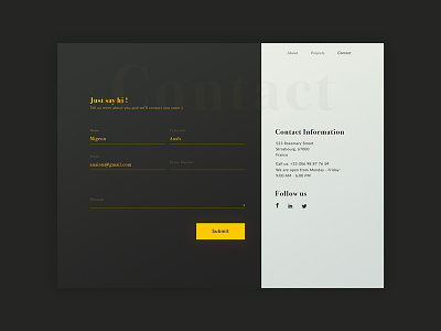 Daily UI #028 - Contact Us contact form contact information contact page daily ui design gradient interface ui webdesign