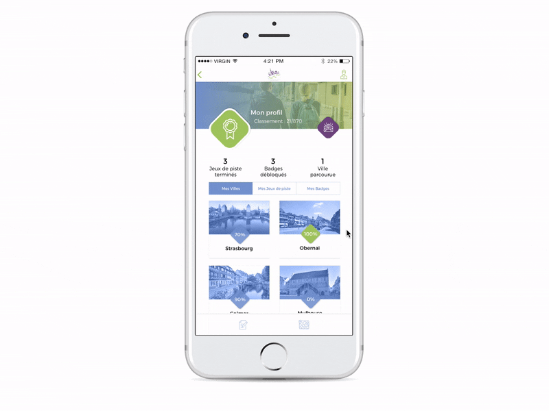 User Profile animation cities design gif ios mobile application ui user profile ux