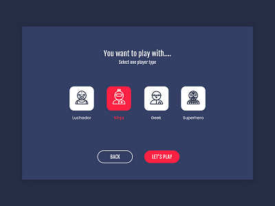 Daily UI #064 - Select User Type daily ui design game player select ui user type webdesign