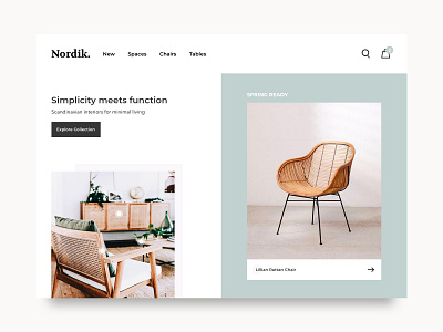 Nordik chair dailyui design interiors scandinavian shop spaces ui ux web