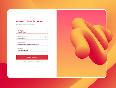 Create a New Account UI app dailyui dailyui challenge design designer illustration sign up signup uiux uiuxdesign web app website app