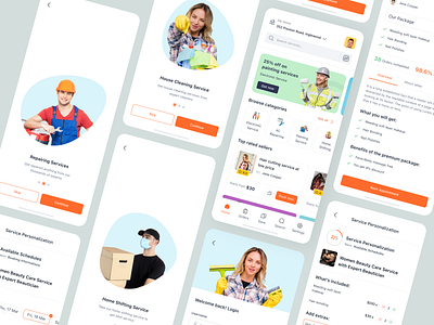 Service Based Qixer Mobile App animation beautiful branding dashboard design feature illustration landing page logo mobile service based uber ui ux vector