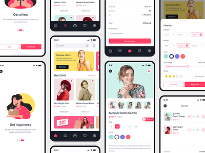 Zaika E-Commerce Fashion App animation app beautiful branding cloth dashboard design e commerce fashion app google play il illustration landing page logo people ui ux vector web