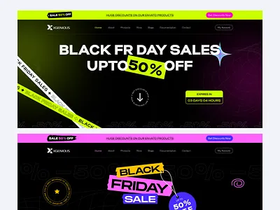 Black Friday Headers beautiful branding campaign cyber monday dashboard design graphic design illustration landing page november promotion ui ux website