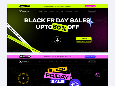 Black Friday Headers beautiful branding campaign cyber monday dashboard design graphic design illustration landing page november promotion ui ux website