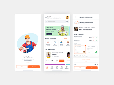 Qixer Service Based Mobile App app application beautiful dashboard employee figma hire landing page mobile app service based ui user experience user interface ux website