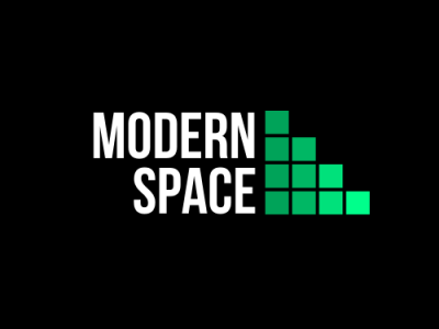 Logo design for an architectural firm "Modern Space" architectural graphics green logo design minimal modern symbolic typographic
