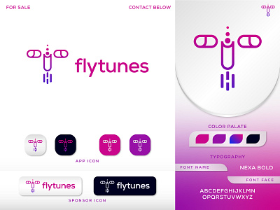 T Letter Musical Logo Design Named Flytunes