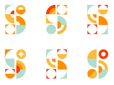 Logo Variations branding colors design system dynamic graphic identity logo mark minimal modular shapes south swiss warm