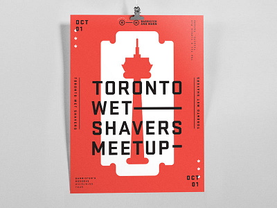 Convention poster barristerandmann canada cn tower design event poster safety razor shaving toronto type