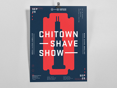Chinatown Shave Show | Poster barristerandmann blade chicago chitown design poster safety razor sears tower shaving typography