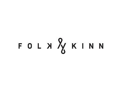 Folk N Kinn | Logo design branding double stitch fashion identity logo mark n stitch thread typography wip